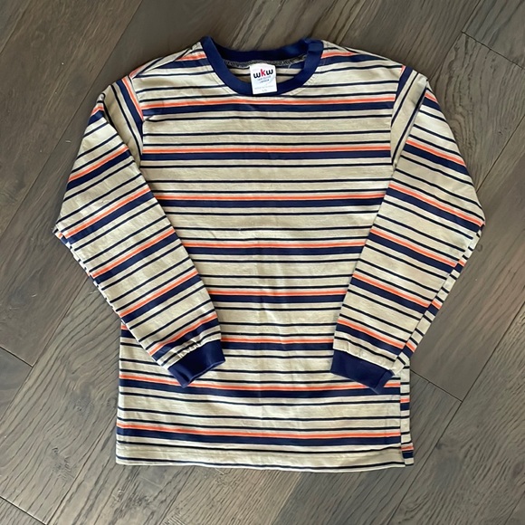 Vintage striped boys fit top size Xs cropped sleeve - Picture 1 of 5